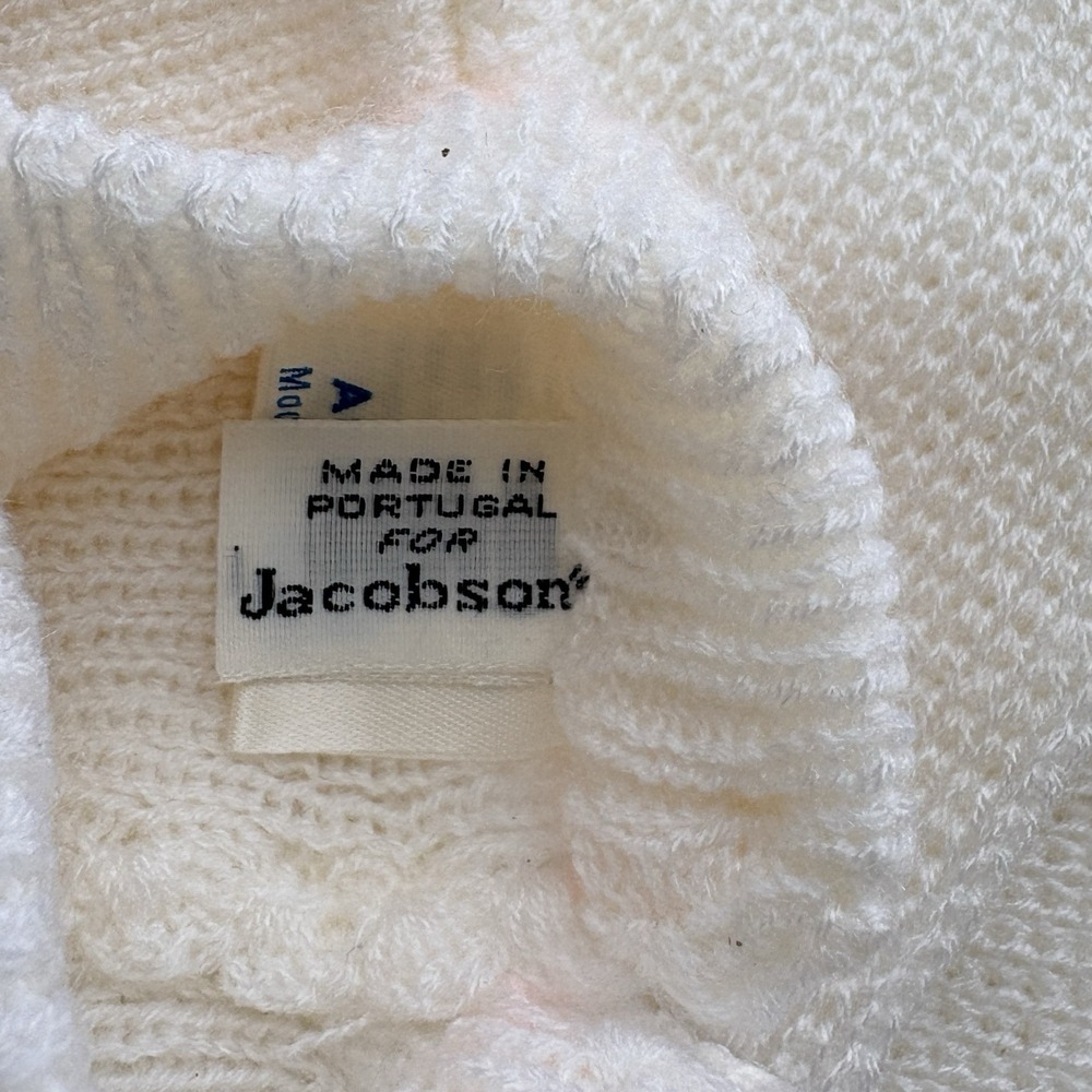 NWT Vintage Jacobsons Dress Baby Girl 12M Embroidered White Pink Ribbon Trim - Picture 6 of 8